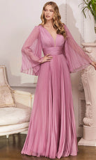 Cinderella Divine CD242 - Flutter Sleeve Evening Dress - designer mother of the bride dress at Silhouette Dresses