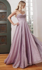 Cinderella Divine CD252 - Sweetheart Glitter A-Line Prom Dress