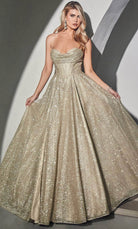 Cinderella Divine CD252 - Sweetheart Glitter A-Line Prom Dress - view 5