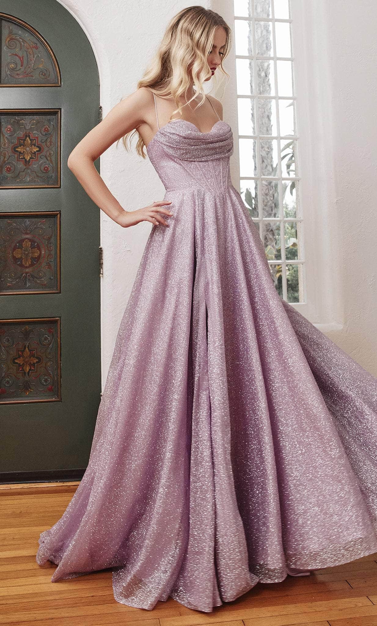 Cinderella Divine CD252 - Sweetheart Glitter A-Line Prom Dress - view 7