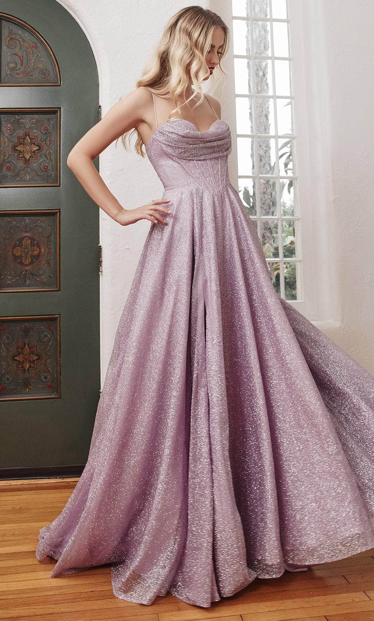 Cinderella Divine CD252 - Sweetheart Glitter A-Line Prom Dress - view 7