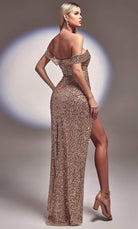 Cinderella Divine CD260 - Classic Long Sheath Dress with Sequins - view 4