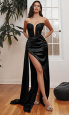 Cinderella Divine CD269 - Classic Prom Dress with Sheer Corset Detail - designer evening gown at Silhouette Dresses