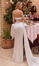Cinderella Divine CD269W - Strapless Satin Wedding Dress - back view