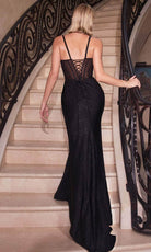 Cinderella Divine CD307 - Sleeveless Gown with Illusion Corset - back view