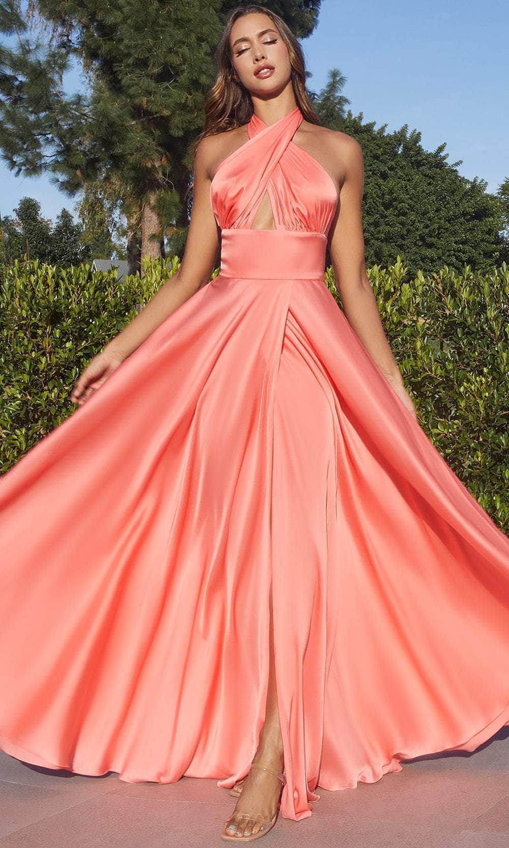 Cinderella Divine CD323 - A-Line Gown with Convertible Straps - detail view