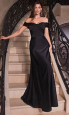 Cinderella Divine CD325 - Knotted Off-Shoulder Prom Dress - designer prom dress at Silhouette Dresses