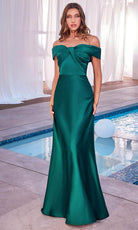 Cinderella Divine CD325 - Knotted Off-Shoulder Prom Dress - view 4