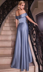 Cinderella Divine CD325 - Knotted Off-Shoulder Prom Dress - view 5