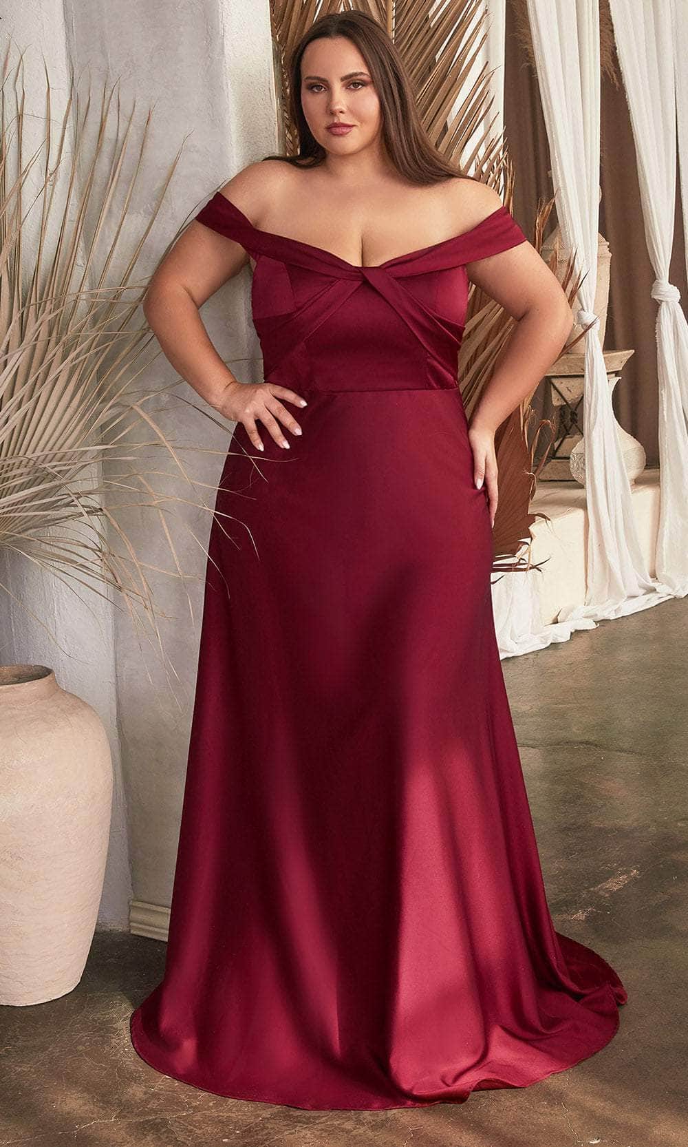 Cinderella Divine CD325 - Knotted Off-Shoulder Prom Dress - view 9