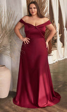 Cinderella Divine CD325 - Knotted Off-Shoulder Prom Dress - view 9