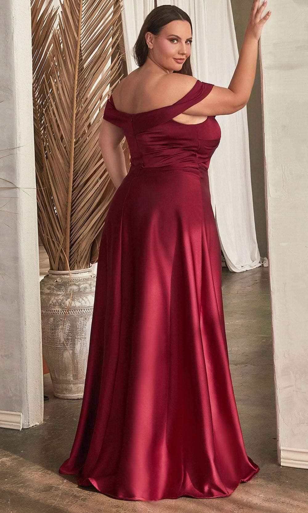 Cinderella Divine CD325 - Knotted Off-Shoulder Prom Dress - view 10