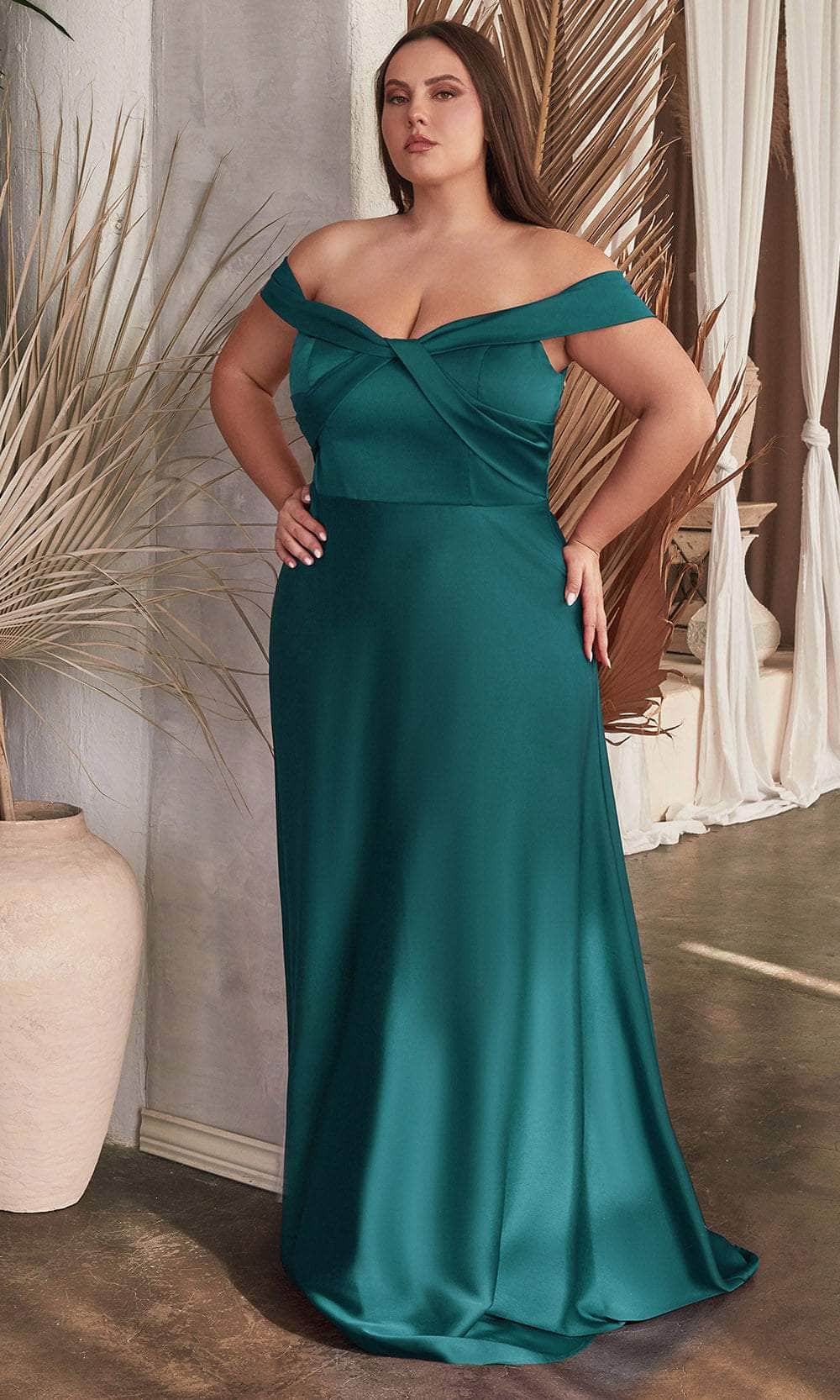 Cinderella Divine CD325 - Knotted Off-Shoulder Prom Dress - view 12