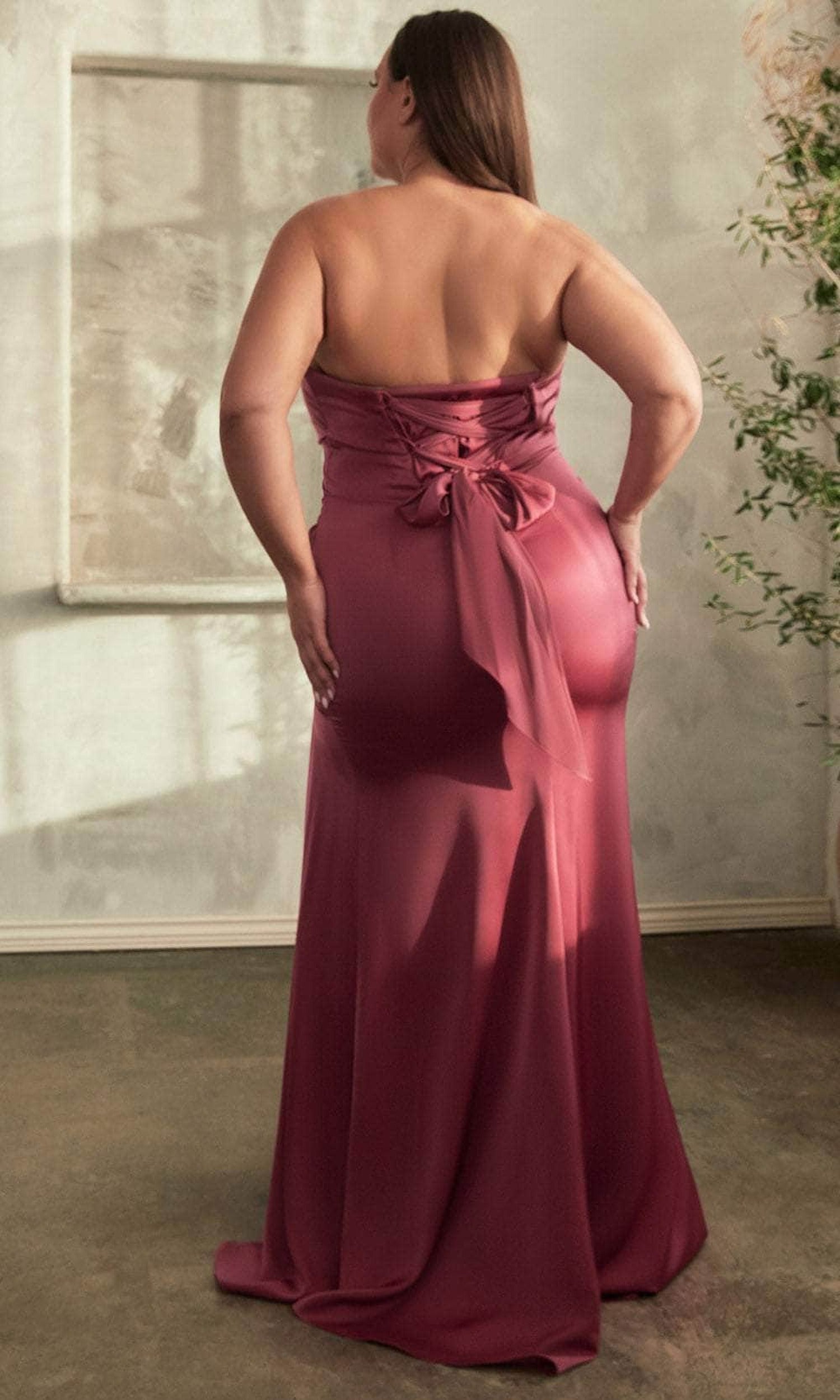 Cinderella Divine CD326 - Prom Gown with Pleated Bodice and Semi-Sweetheart Neckline