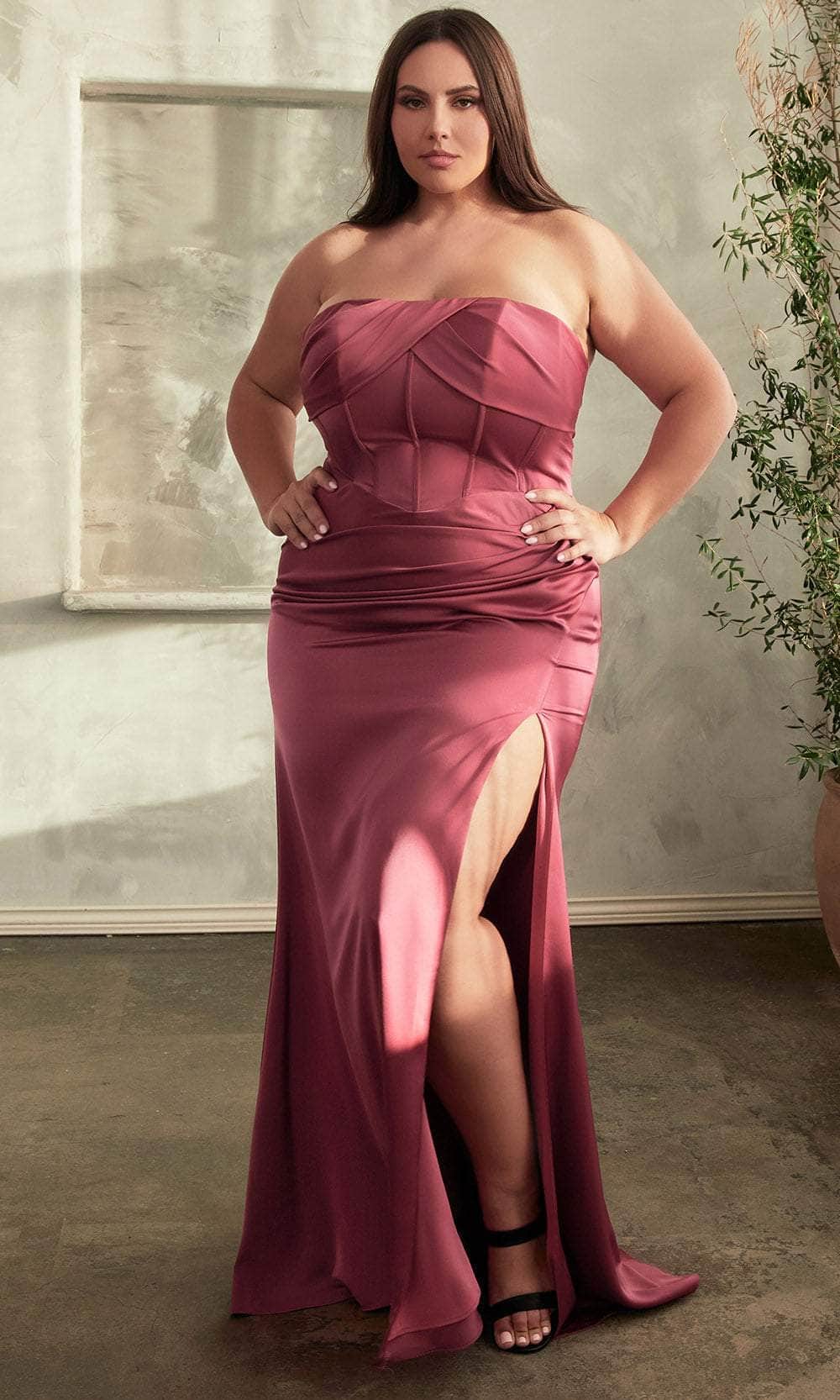 Cinderella Divine CD326 - Prom Gown with Pleated Bodice and Semi-Sweetheart Neckline - view 7
