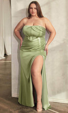 Cinderella Divine CD326 - Prom Gown with Pleated Bodice and Semi-Sweetheart Neckline - view 10