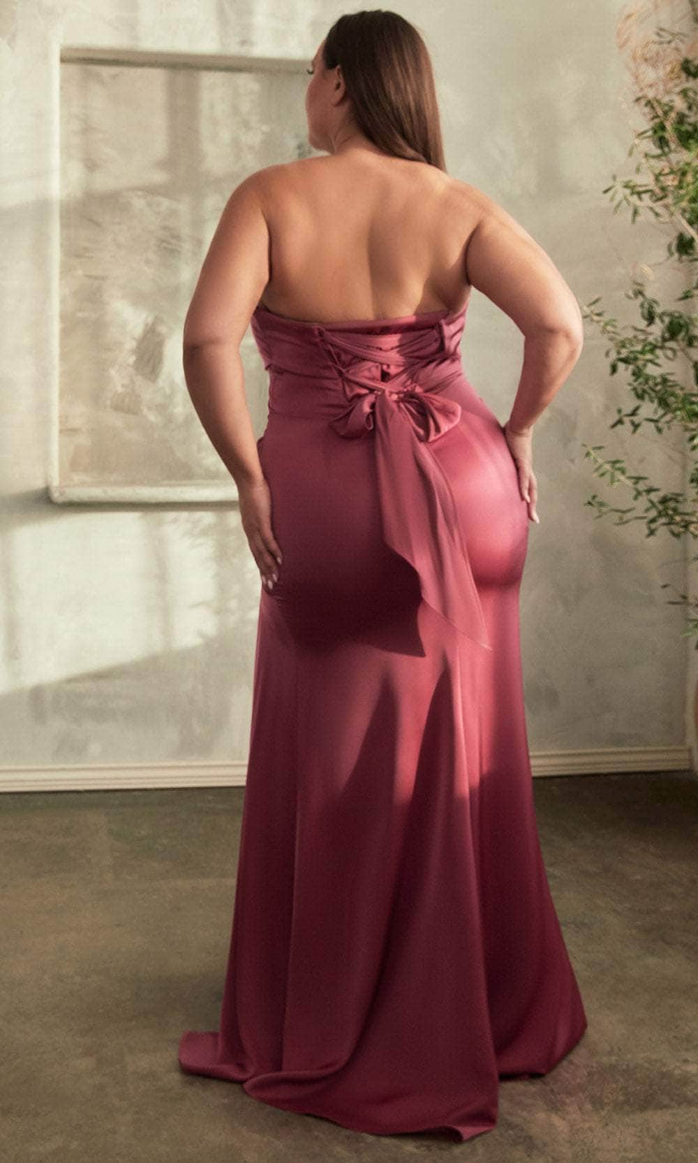 Cinderella Divine CD326C - Strapless with Corset Bodice Prom Dress - detail view