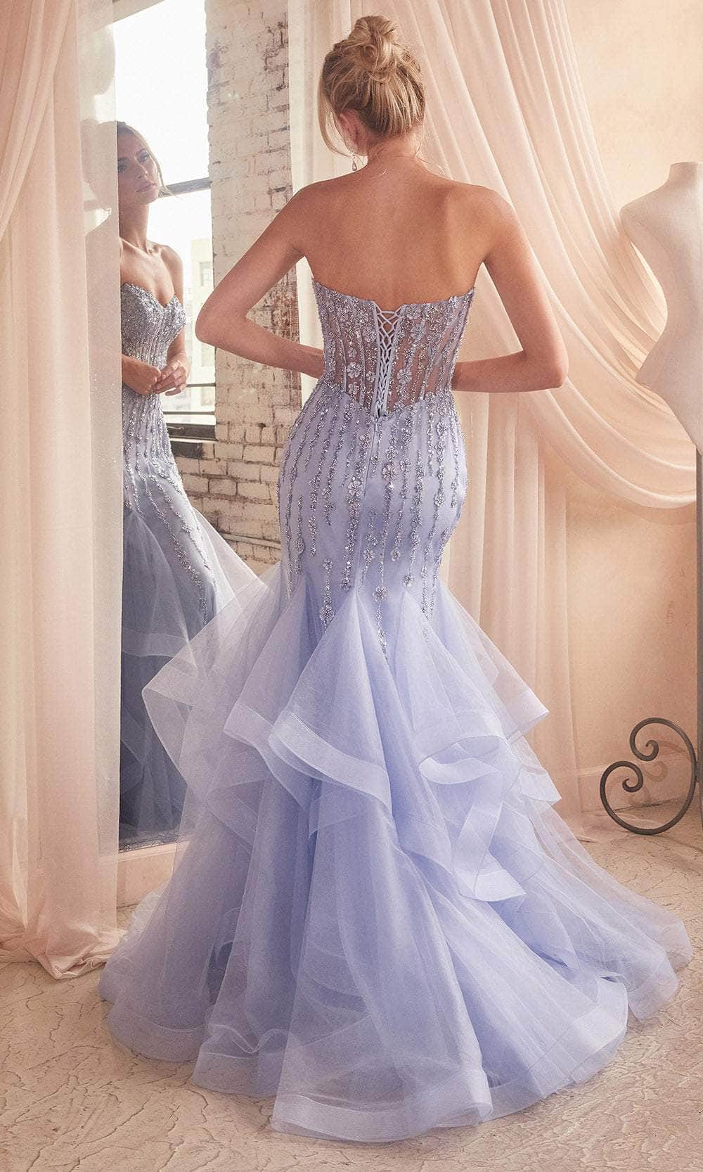 Cinderella Divine CD332 - Sweetheart Neckline Mermaid Evening Pageant Dress - detail view