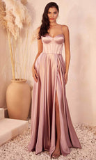 Cinderella Divine CD337 - Bustier Prom Dress with Sweetheart Corset - back view