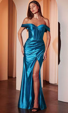 Cinderella Divine CD370 - Satin Corset Long Gown - detail view