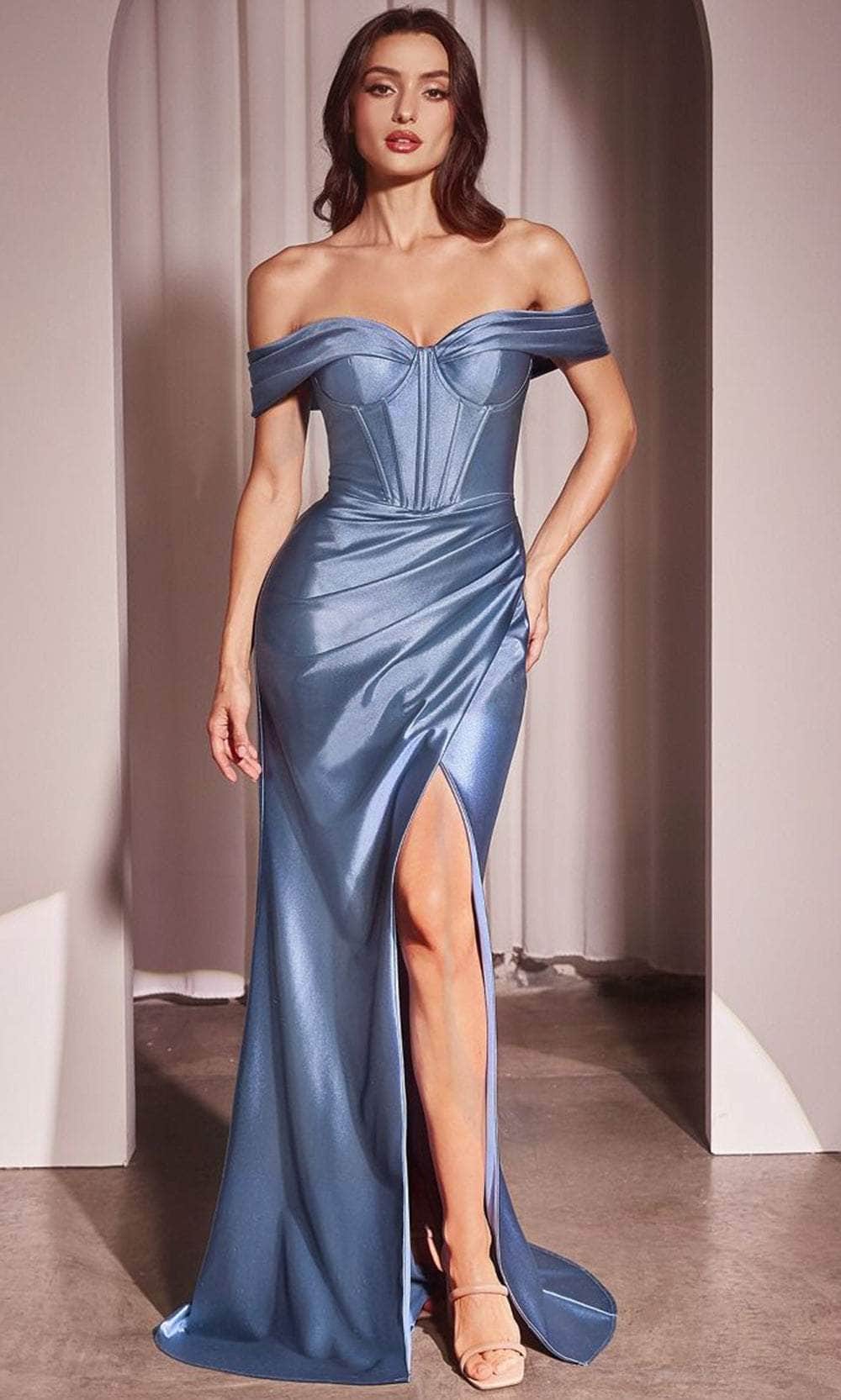 Cinderella Divine CD370 - Satin Corset Long Gown - view 7