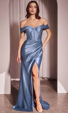 Cinderella Divine CD370 - Satin Corset Long Gown - view 7