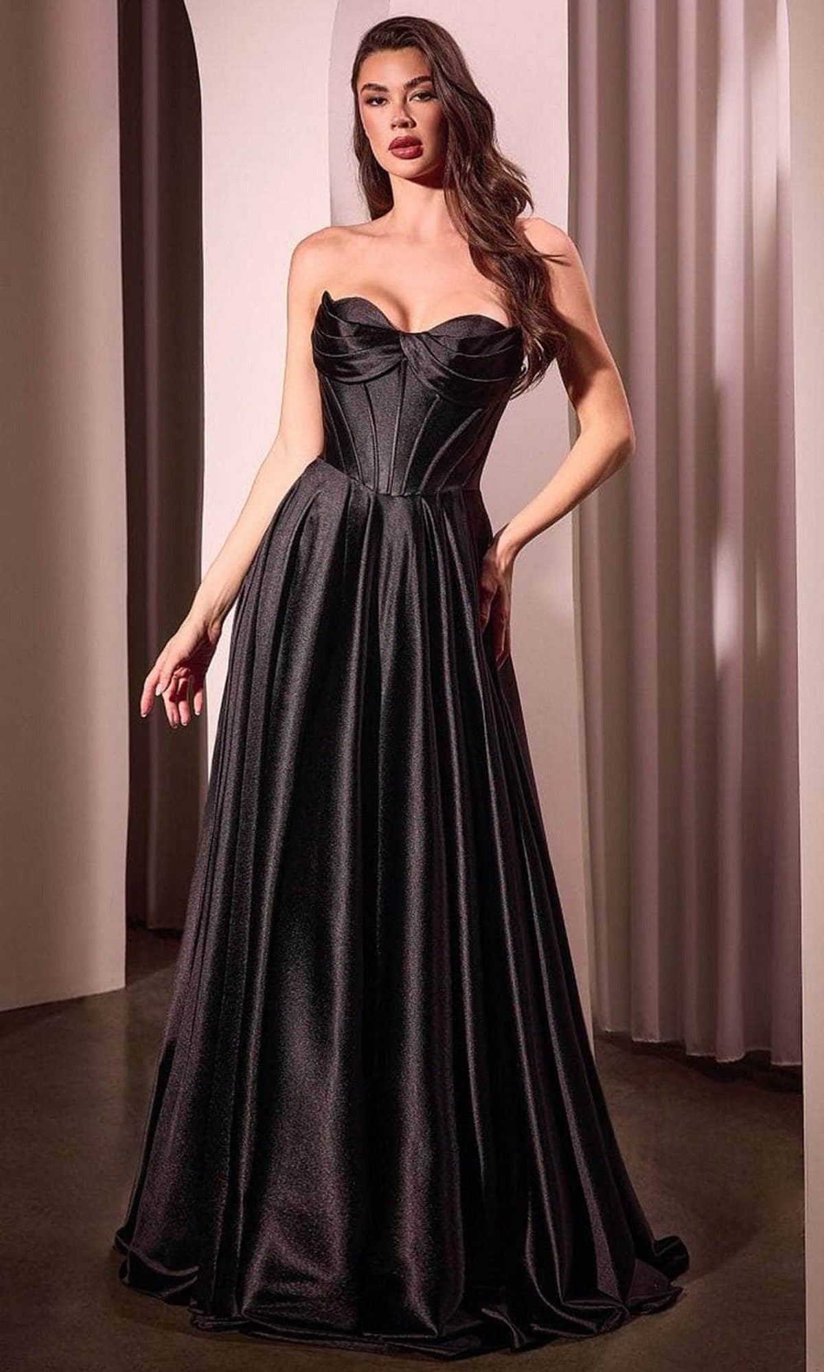 Cinderella Divine CD378 - High Slit Strapless Long Gown