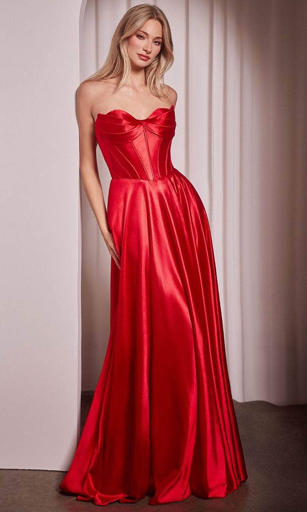 Cinderella Divine CD378 - High Slit Strapless Long Gown - view 7
