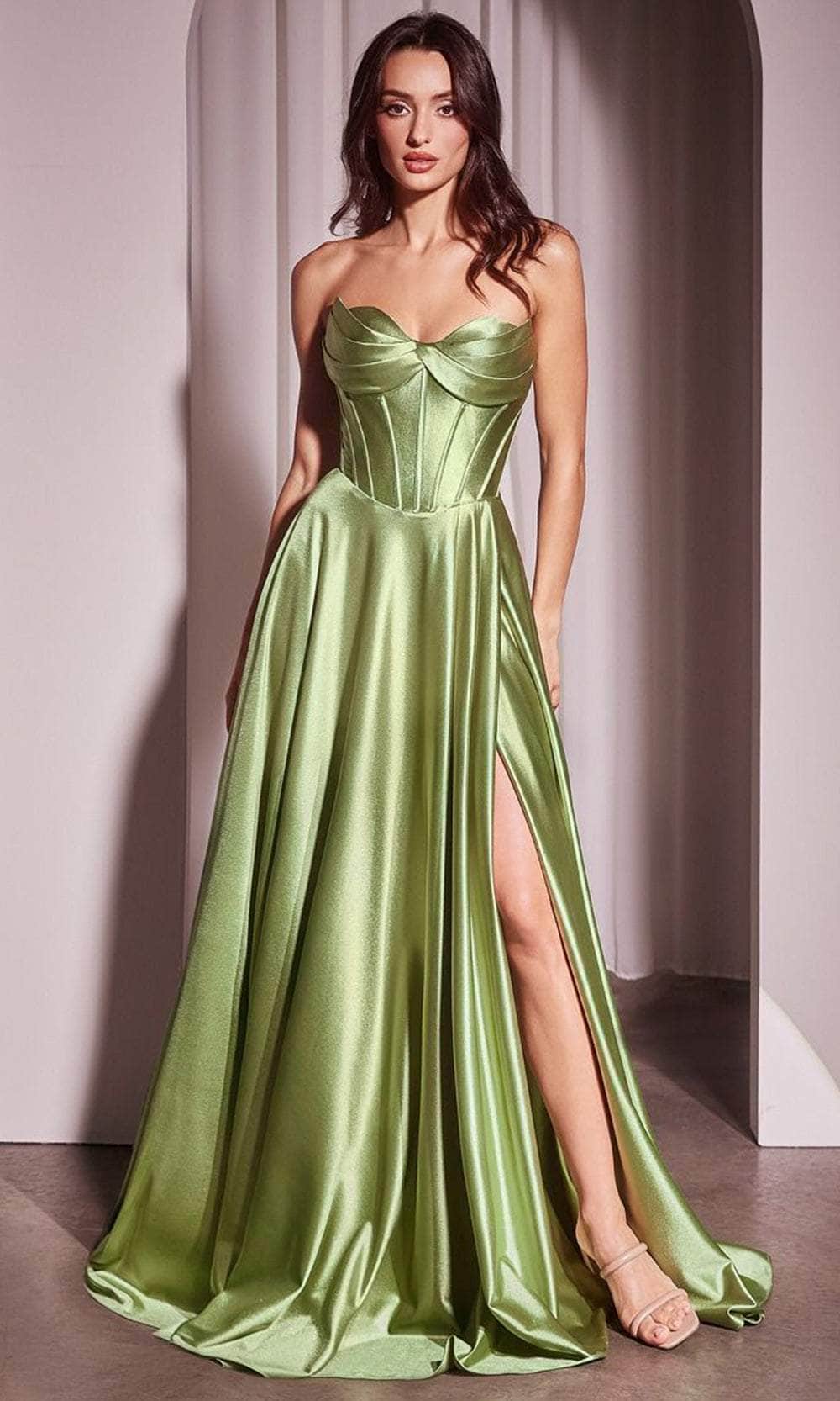 Cinderella Divine CD378 - High Slit Strapless Long Gown - view 6