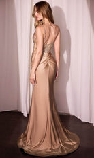Cinderella Divine CD779 - Beaded Illusion Long Gown - detail view