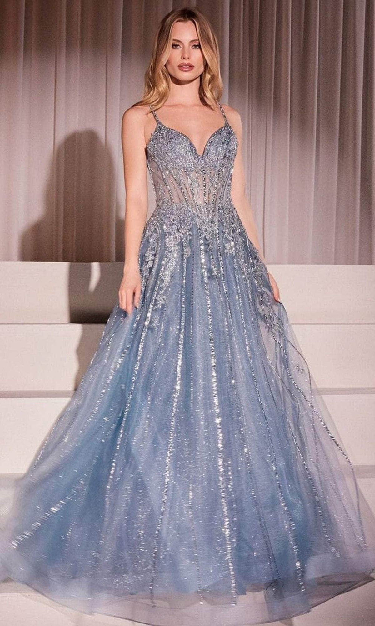 Cinderella Divine CD786 - Crystalline Bodice Long Gown