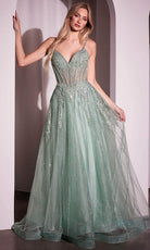 Cinderella Divine CD786 - Crystalline Bodice Long Gown - Silhouette Dresses