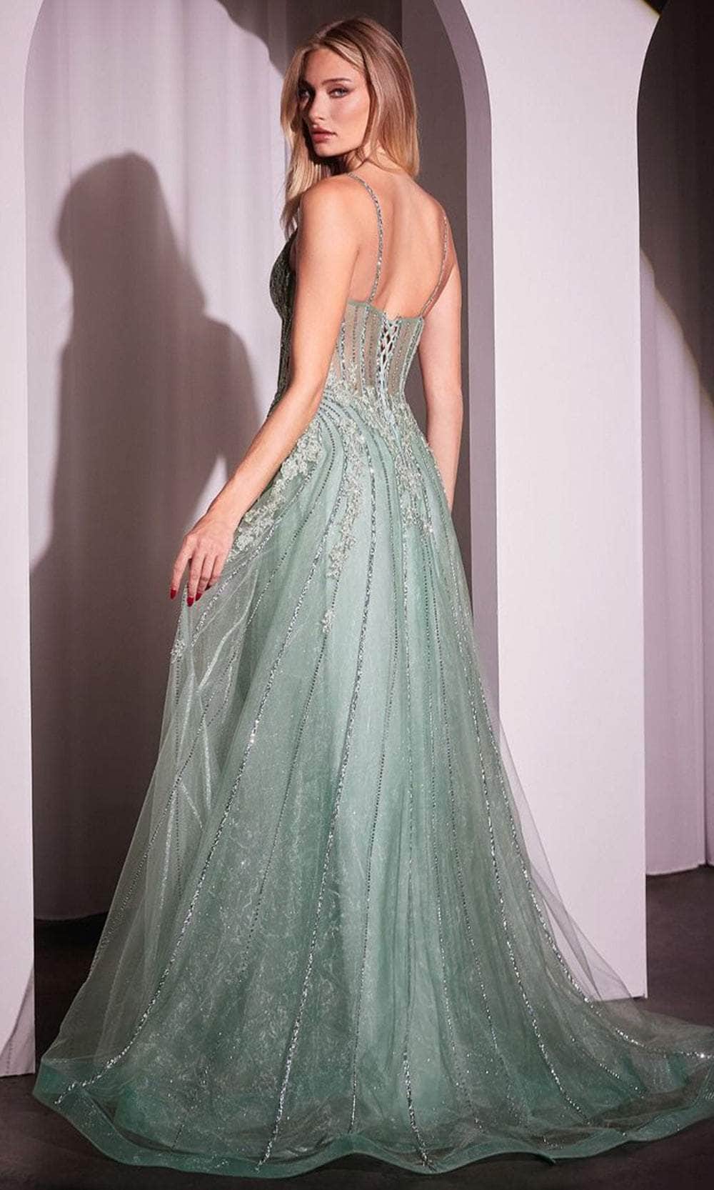 Cinderella Divine CD786 - Crystalline Bodice Long Gown - back view