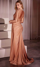 Cinderella Divine CD788 - Beaded Long Sleeve Evening Gown - view 4