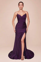 Cinderella Divine CD791 - Strapless Stretch Satin Prom Dress