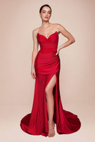 Cinderella Divine CD791 - Strapless Stretch Satin Prom Dress