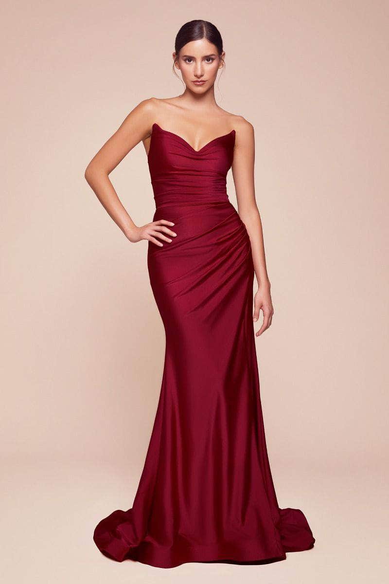 Cinderella Divine CD791 - Strapless Stretch Satin Prom Dress - view 4