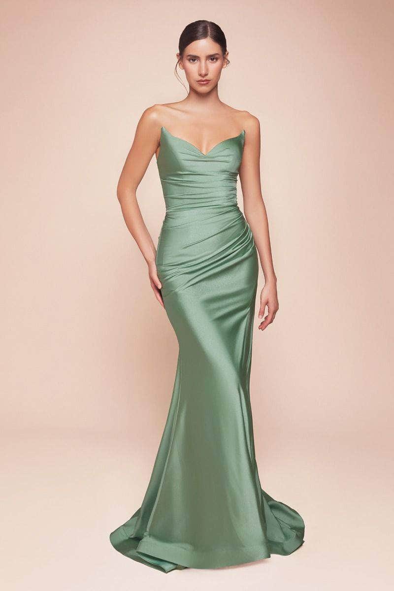 Cinderella Divine CD791 - Strapless Stretch Satin Prom Dress - view 5