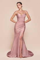 Cinderella Divine CD791 - Strapless Stretch Satin Prom Dress - Silhouette Dresses