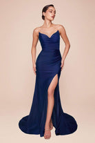 Cinderella Divine CD791 - Strapless Stretch Satin Prom Dress - view 10