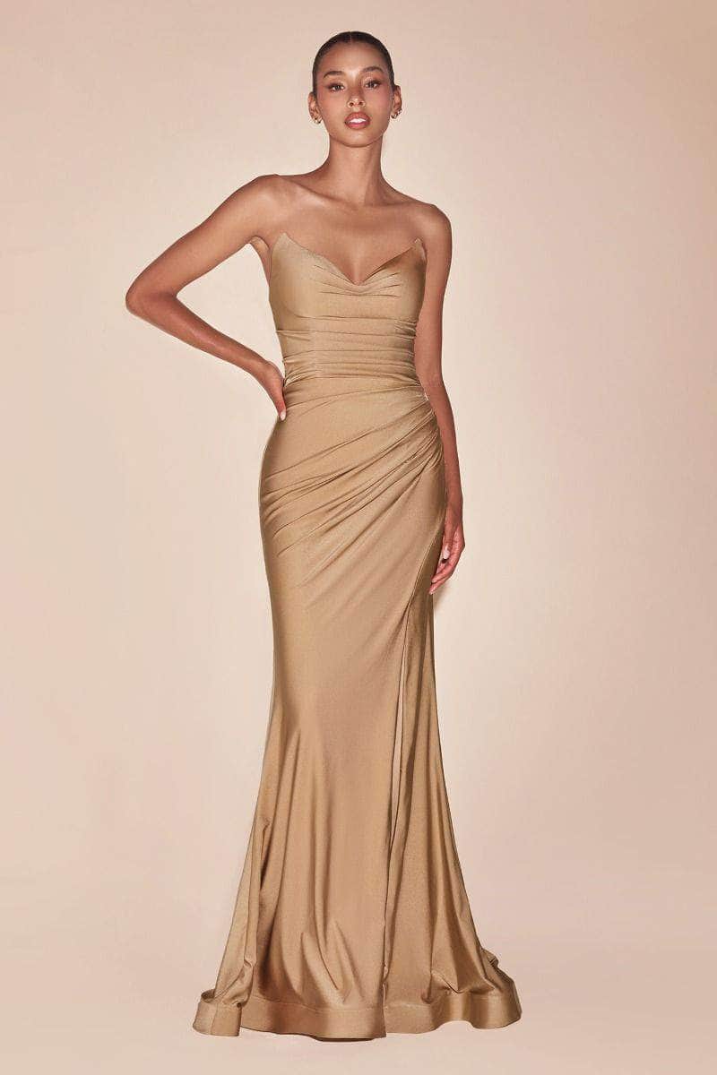 Cinderella Divine CD791 - Strapless Stretch Satin Prom Dress - view 11