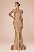 Cinderella Divine CD796C - Ruched Halter Long Gown - view 15