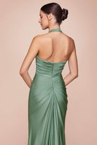 Cinderella Divine CD796C - Ruched Halter Long Gown - view 4