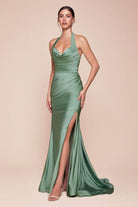 Cinderella Divine CD796C - Ruched Halter Long Gown - view 5