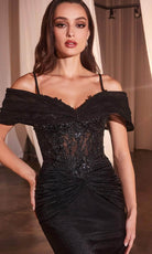Cinderella Divine CD798 - Lace Applique Sleeveless Prom Gown - view 4