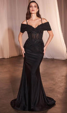 Cinderella Divine CD798 - Lace Applique Sleeveless Prom Gown - Silhouette Dresses