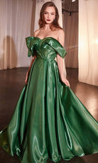 Cinderella Divine CD801 - Pleated Off-Shoulder Ballgown - Silhouette Dresses
