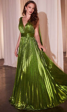 Cinderella Divine CD802 - Plunging Neckline Sleeveless Prom Gown