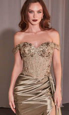 Cinderella Divine CD803 - Strapless Lace Appliqued Prom Gown - view 6