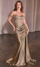 Cinderella Divine CD803 - Strapless Lace Appliqued Prom Gown - view 5